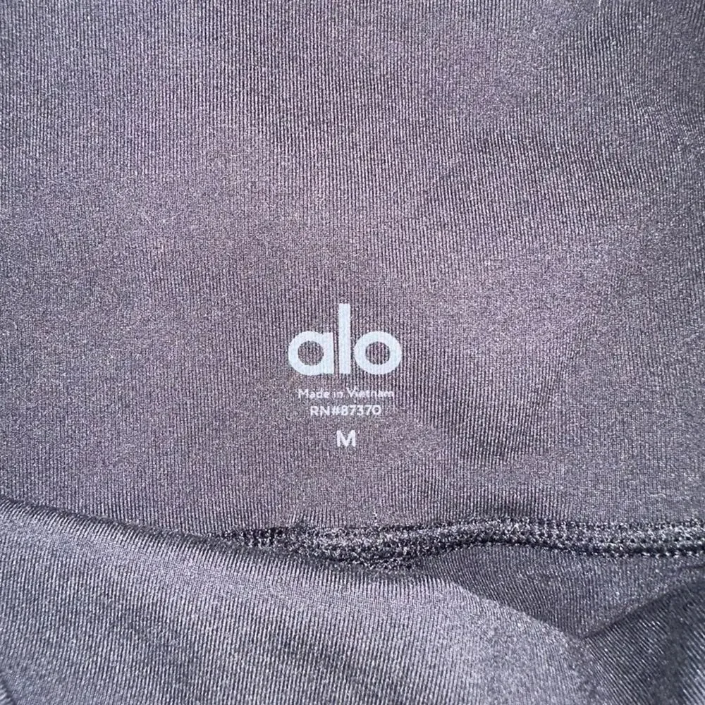 ALO Yoga Moto Mesh Paneled Black High Rise Leggings MEDIUM